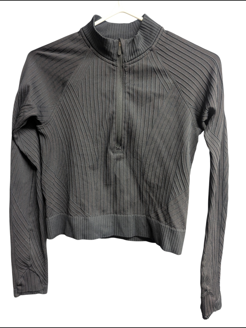Lululemon Ribbed Cropped Half Zip Long Sleeve – Size 4-6 (See Measurements)